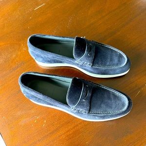 Mens Navy suede Hugo Boss Loafer